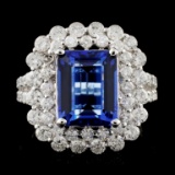 18K W Gold 3.81ct Tanzanite & 1.82ct Diamond Ring