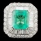 18K Gold 7.27ct Emerald & 3.62ctw Diamond Ring