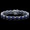 14k Gold 15.00ct Sapphire & 0.50ct Diamond Bracel