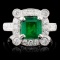 18K Gold 1.63ct Emerald & 1.04ctw Diamond Ring