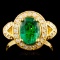 18K Gold 1.63ct Emerald & 0.38ctw Diamond Ring