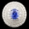 18K Gold 2.97ct Sapphire & 2.50ctw Diamond Ring