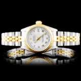 Rolex YG/SS DateJust Ladies Roman Ivory Wristwatch