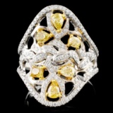 18K Gold 1.33ctw Fancy Color Diamond Ring