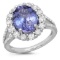 14K Gold 4.00ct Tanzanite & 1.20ct Diamond Ring