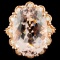 14K Gold 23.77ct Morganite & 2.10ctw Diamond Ring