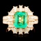 18K Gold 2.26ct Emerald & 1.11ctw Diamond Ring