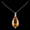 14K Gold 41.37ct Citrine & 1.05ctw Diamond Pendant