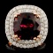 18K Gold 8.65ct Rubellite & 1.44ctw Diamond Ring