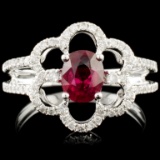 18K Gold 0.99ct Ruby & 0.31ctw Diamond Ring