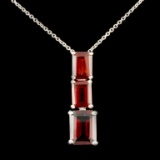 14K Gold 4.65ctw Garnet Pendant