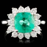 18K Gold 2.46ct Emerald & 0.81ctw Diamond Ring