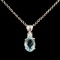 14K Gold 0.92ct Sapphire & 0.06ctw Diamond Pendant