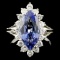 14K Gold 2.71ct Tanzanite & 0.67ctw Diamond Ring