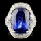 18K Gold 11.28ct Tanzanite & 1.82ctw Diamond Ring