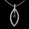 14K Gold 0.17ct Sapphire & 0.50ctw Diamond Pendant