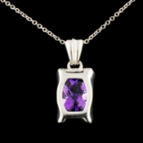 14K Gold 2.80ct Amethyst Pendant