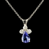 14K Gold 0.51ct Tanzanite & 0.16ctw Diamond Pendan