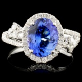 14K Gold 2.20ct Tanzanite & 0.48ctw Diamond Ring