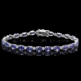 14k Gold 10.00ct Tanzanite & 0.50ct Diam Bracelet