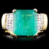 18K Gold 4.65ct Emerald & 0.63ct Diamond Ring