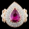 18K Gold 3.03ct Sapphire & 1.65ct Diamond Ring
