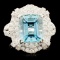 18K Gold 3.87ct Aquamarine & 1.56ctw Diamond Ring