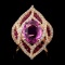 18K Rose Gold 3.00ct Sapphire & 0.82ct Diamond Rin