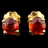 14K Gold 0.54ct Garnet Earrings