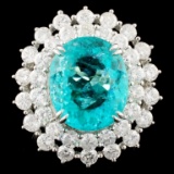 18K Gold 7.94ct Paraiba & 2.83ctw Diamond Ring