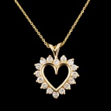 14K Gold 0.48ctw Diamond Pendant