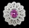 18K White Gold 1.00ct Pink Sapphire & 3.20ct Diamo