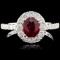 18K Gold 1.02ct Ruby & 0.75ct Diamond Ring