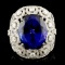 18K Gold 15.49ct Tanzanite & 2.68ctw Diamond Ring