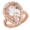 14K Gold 11.00ct Morganite & 1.75ct Diamond Ring