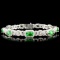 18K Gold 6.47ct Tsavorite & 2.35ctw Diamond Bracel