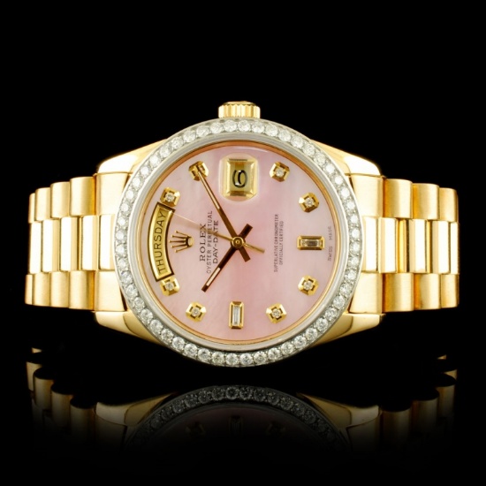 Rolex Day-Date 18K YG 1.35ct Diamond Wristwatch