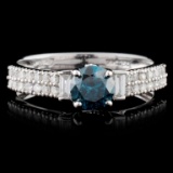 18K White Gold 0.93ctw Fancy Color Diamond Ring