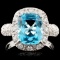 14K Gold 3.24ct Topaz & 0.50ctw Diamond Ring