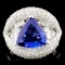 18K Gold 2.63ct Tanzanite 2.10ctw Diamond Ring