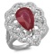 14K Gold 4.00ct Ruby & 0.80ct Diamond Ring