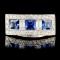 18K Gold 1.22ctw Sapphire & 0.58ctw Diamond Ring