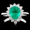 18K White Gold 1.33ct Emerald & 0.44ct Diamond Rin