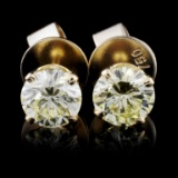 14K Yellow Gold 1.02ct Diamond Earrings