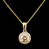 14K Gold 0.76ctw Diamond Pendant