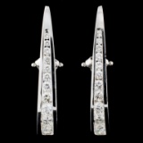 14K White Gold 2.07ctw Diamond Earrings