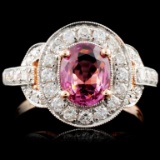 18K Gold 1.30ct Spinel & 0.63ct Diamond Ring