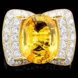 18K Gold 6.47ct Sapphire & 1.27ctw Diamond Ring