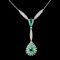 18K Gold 5.26ct Emerald & 0.59ctw Diamond Necklace