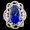 18K White Gold 8.28ct Tanzanite & 0.96ct Diamond R